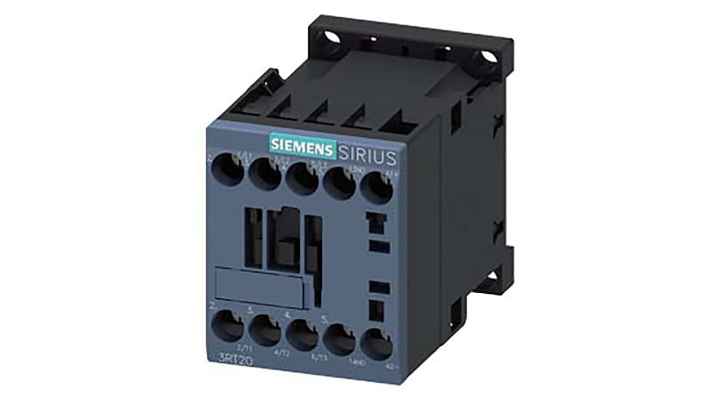 Siemens SIRIUS 3RT2 Contactor Relay, 18 A, 3 kW, 3NO, 690 V ac