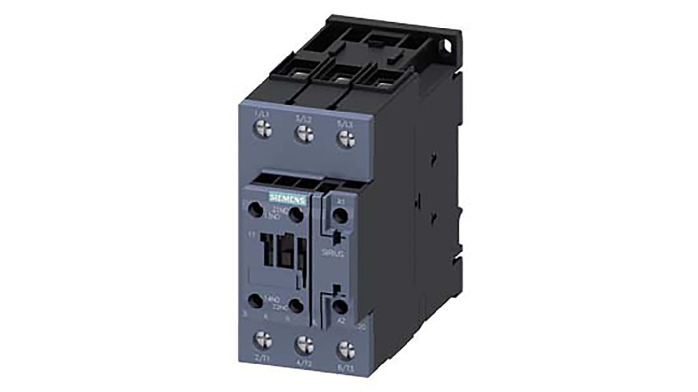 Siemens 3RT2 Series Contactor, 400 V ac Coil, 3-Pole, 80 A, 30 kW, 3NO, 690 V ac