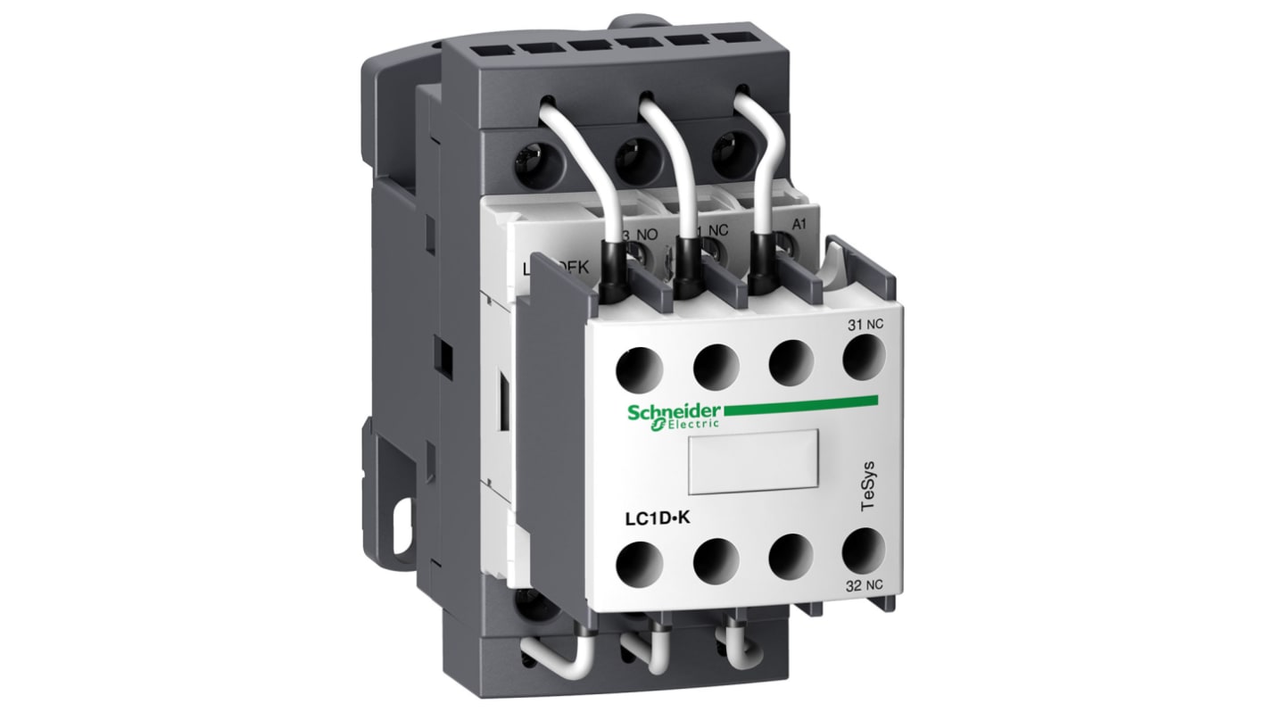 Schneider Electric LC1D Series Contactor, 110 V ac Coil, 3-Pole, 25 A, 13 kVar, 3NO, 690 V ac