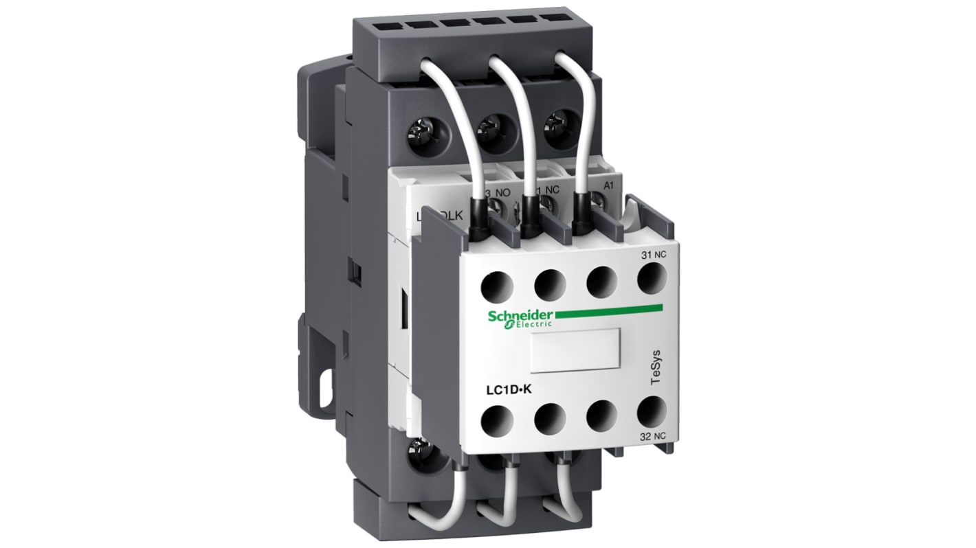 Contattore Commutazione condensatore Schneider Electric, serie LC1D, 3 poli, 3 NO, 28 A, bobina 220 V c.a.