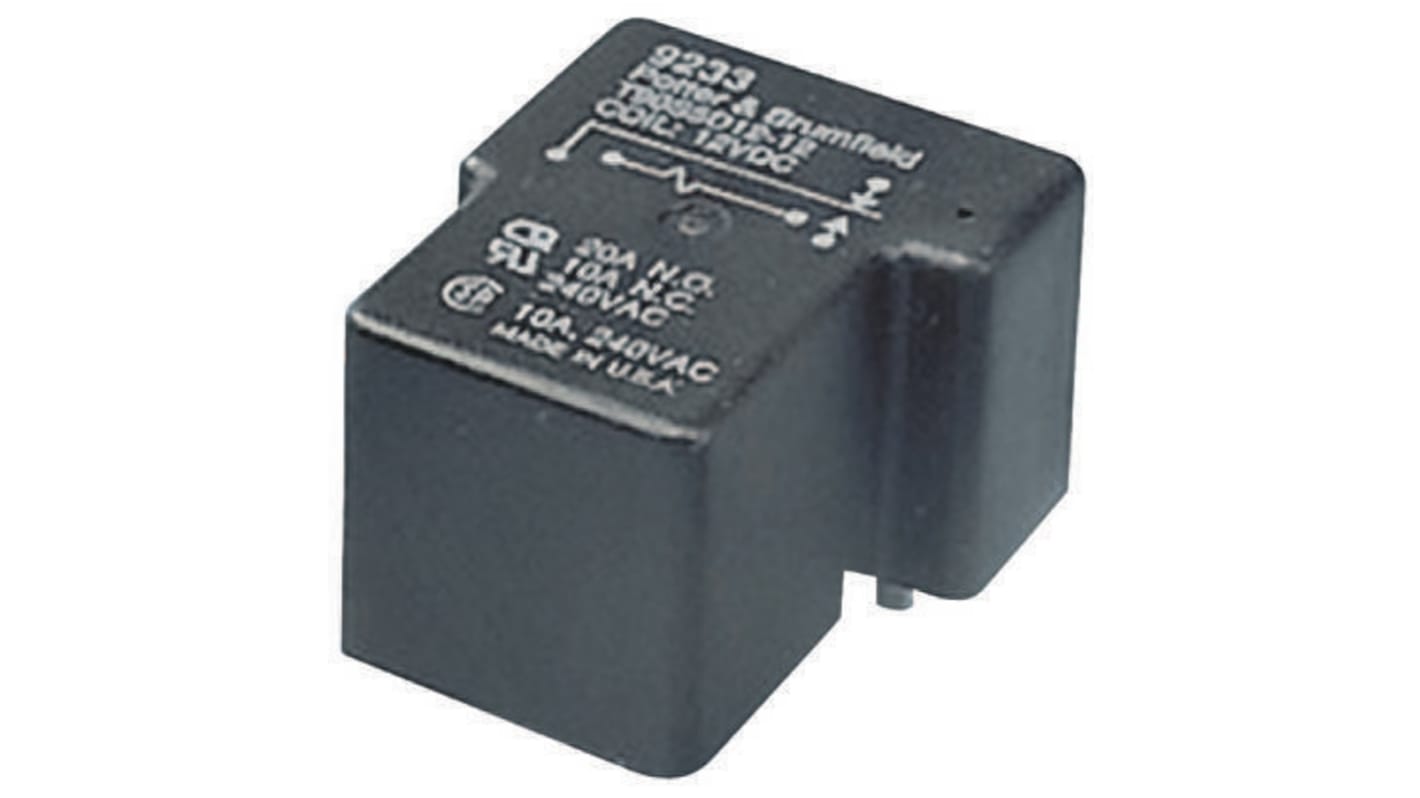T9AS1D1248=T9A TE Connectivity PCB Mount Power Relay, 48V dc Coil