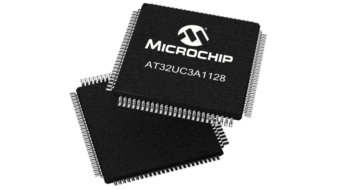 Microchip AT32UC3A1128-AUT, 32bit AVR32 Microcontroller, AT32, 66MHz, 128 kB Flash, 100-Pin TQFP