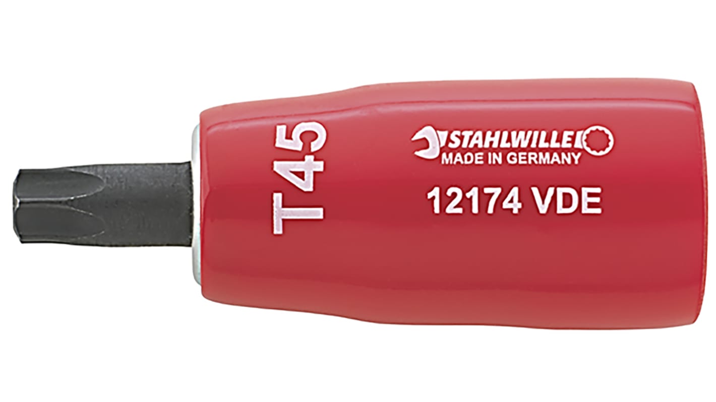 STAHLWILLE 3/8 in Drive Bit Socket, Torx Bit, T20, VDE/1000V, 67 mm Overall Length