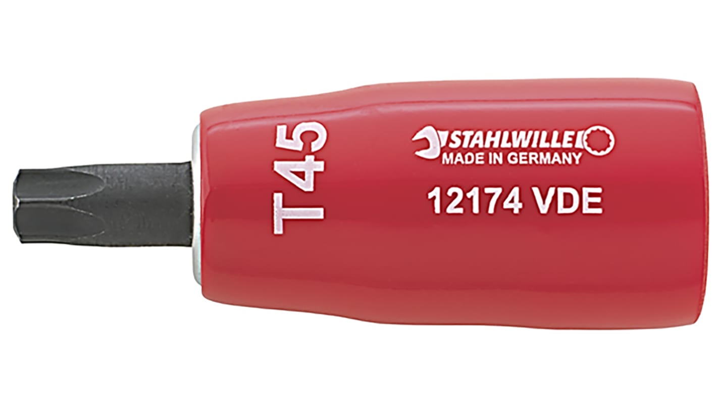 STAHLWILLE 3/8 in Drive Bit Socket, Torx Bit, T30, VDE/1000V, 67 mm Overall Length