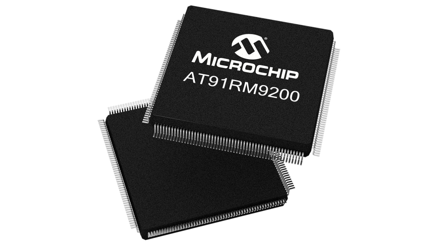 Microchip AT91RM9200-QU-002, 32bit ARM920T Microcontroller, AT91, 180MHz, 128 kB Flash, 208-Pin PQFP