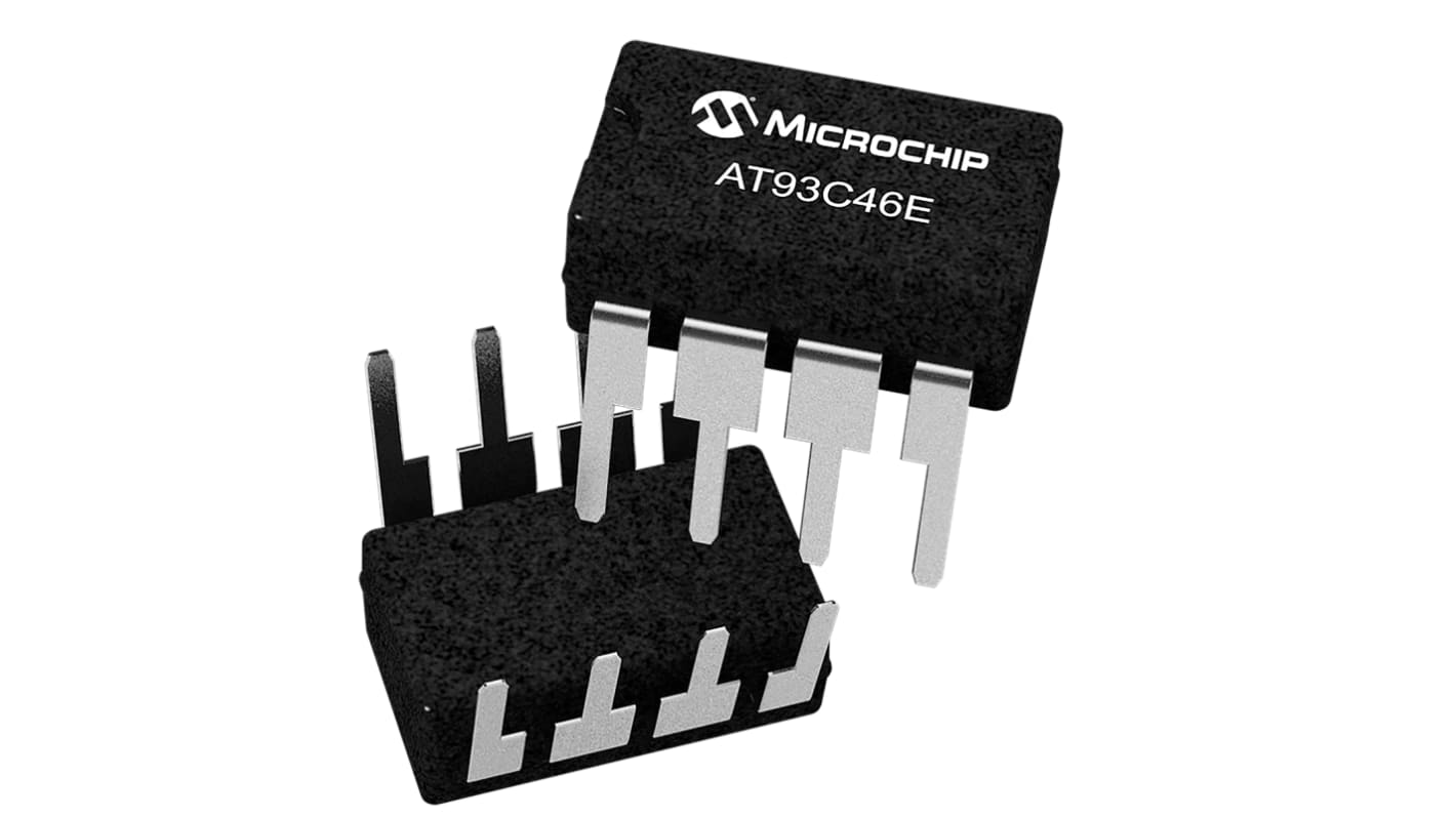 Microchip AT93C46E-PU, 1kbit EEPROM Memory, 250ns 8-Pin PDIP Serial-3 Wire