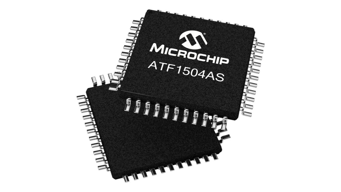 CPLD Microchip ATF1504AS-10AU44 ATF1504AS, 64 celle, 68 I/O, 3 LEs, , In System, TQFP 44 Pin