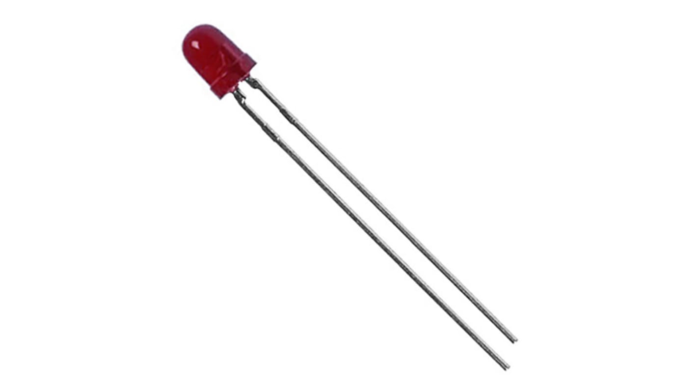 LED Lite-On, Rojo, 657 nm, Vf= 2,6 V, 40°, mont. pasante, encapsulado 3 mm (T-1)