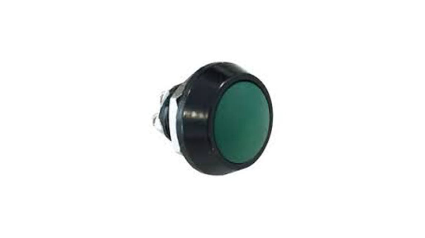 Bulgin Push Button Switch, Momentary, Panel Mount, 12mm Cutout, SPST, 36V dc, IP67