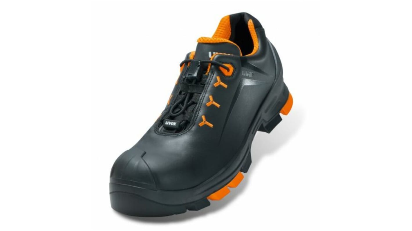 Uvex 2-6502 Unisex Black, Orange Composite Toe Capped Safety Shoes, UK 7, EU 41