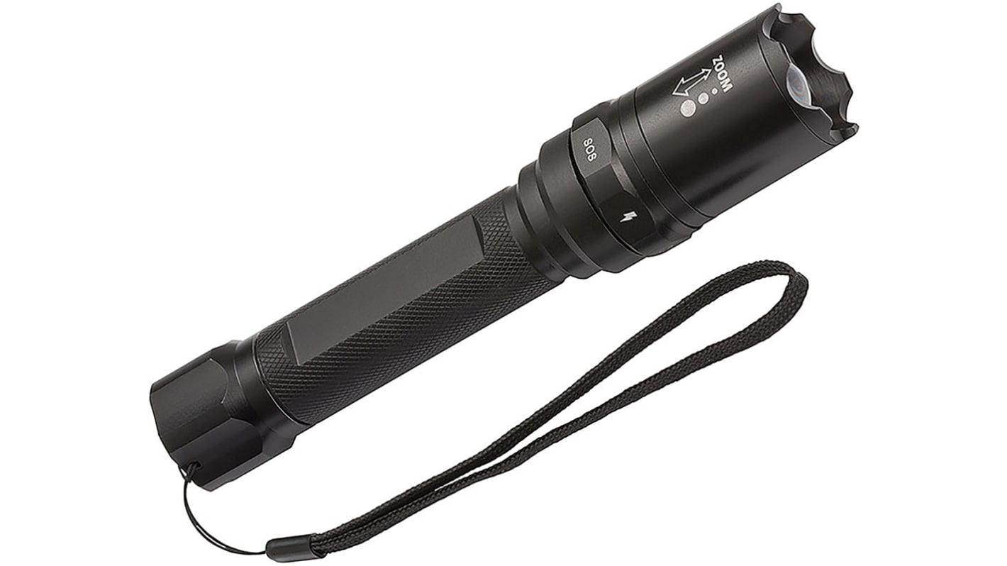 brennenstuhl TL 350 AFS Akku Taschenlampe LED Schwarz im Alu-Gehäuse , 350 lm / 200 m, 184 mm