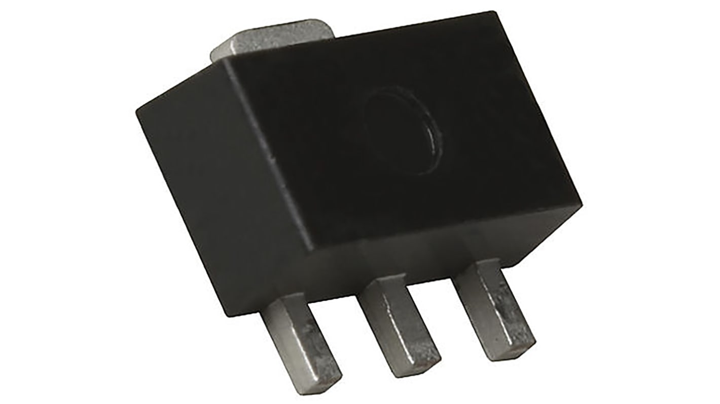 Transistor, NPN Emetteur commun, 1,5 A, 80 V, SOT-89, 3 + Tab broches