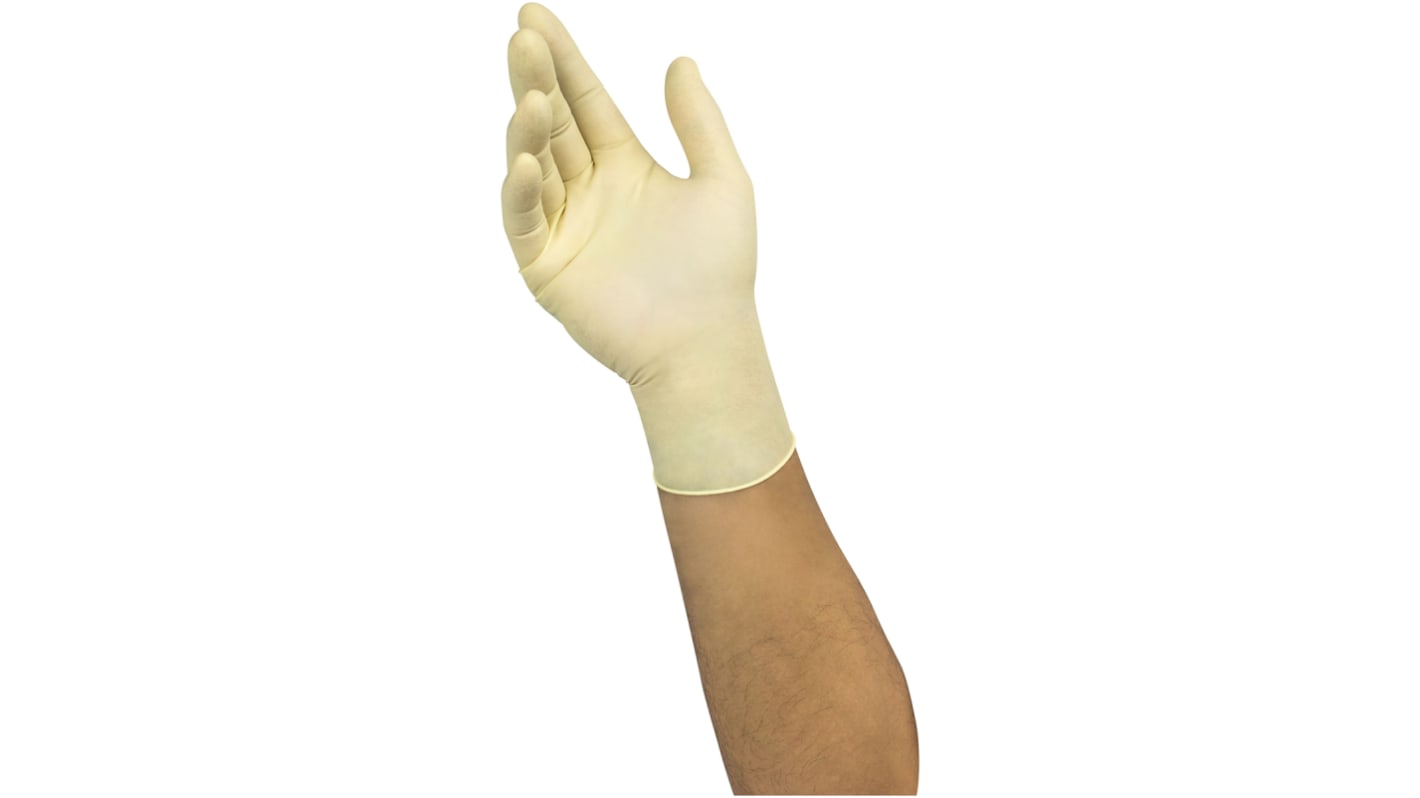 Ansell Microflex White Powder-Free Latex Disposable Gloves, Size 9.5, XL, Food Safe, 100 per Pack