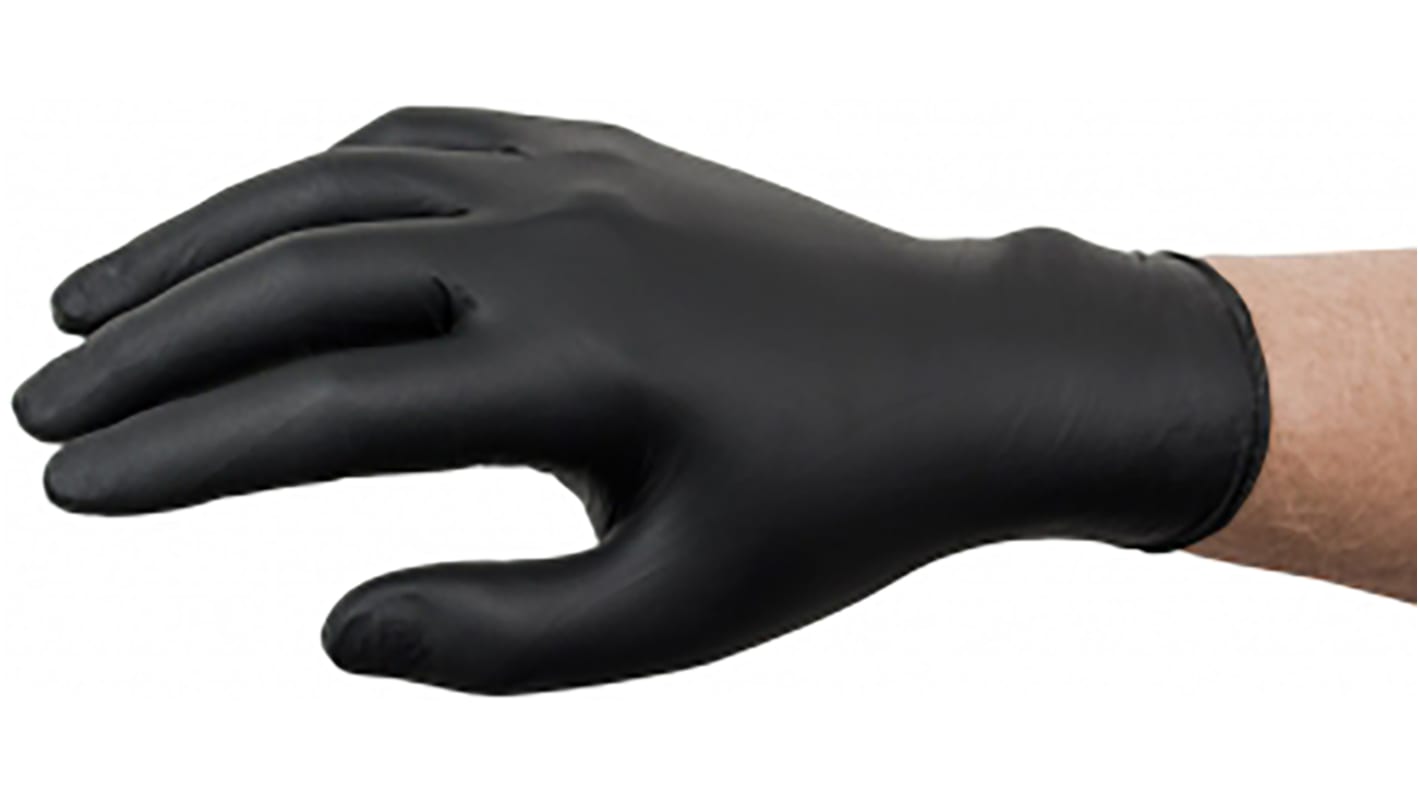 Guantes desechables Ansell sin polvo de Nitrilo Negro, talla 9,5 - 10, XL, caja de 100 unidades