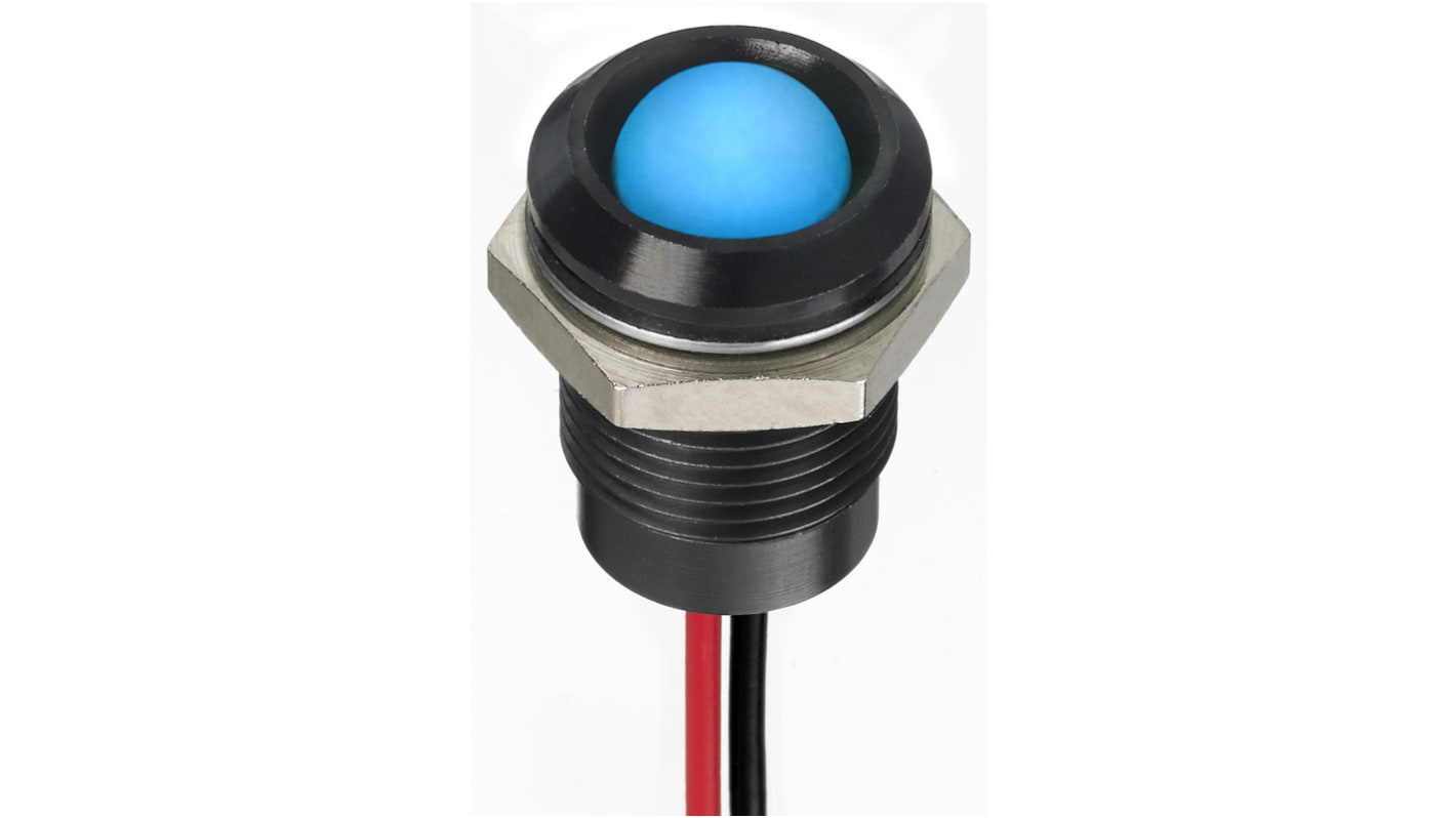 Voyant LED lumineux  Bleu RS PRO, dia. 14mm, 24V c.c., IP67