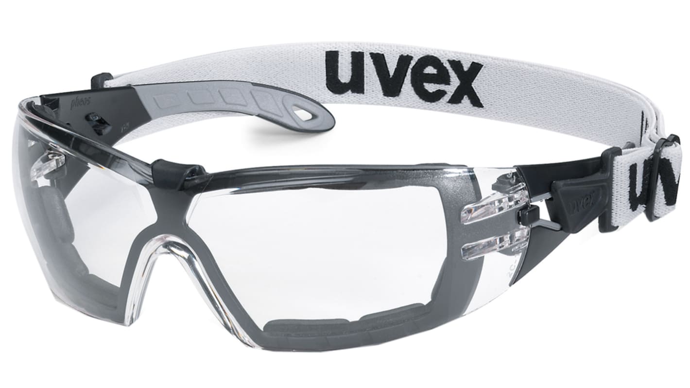 Uvex PHEOS Guard Anti-Mist UV Safety Glasses, Clear PC Lens, Vented