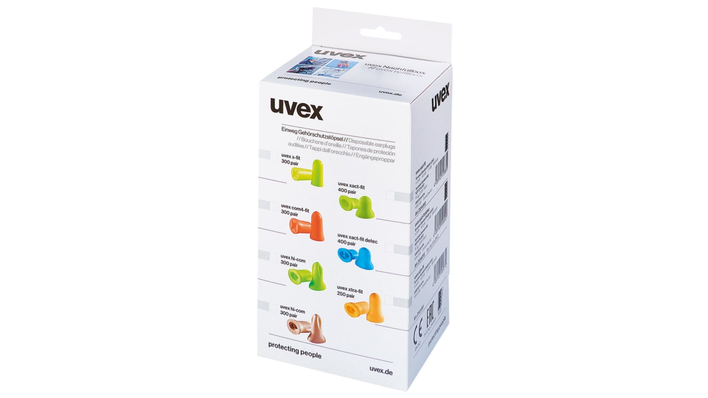 Uvex x-fit Series Green Disposable Uncorded Ear Plugs, 37dB Rated, 300 Pairs