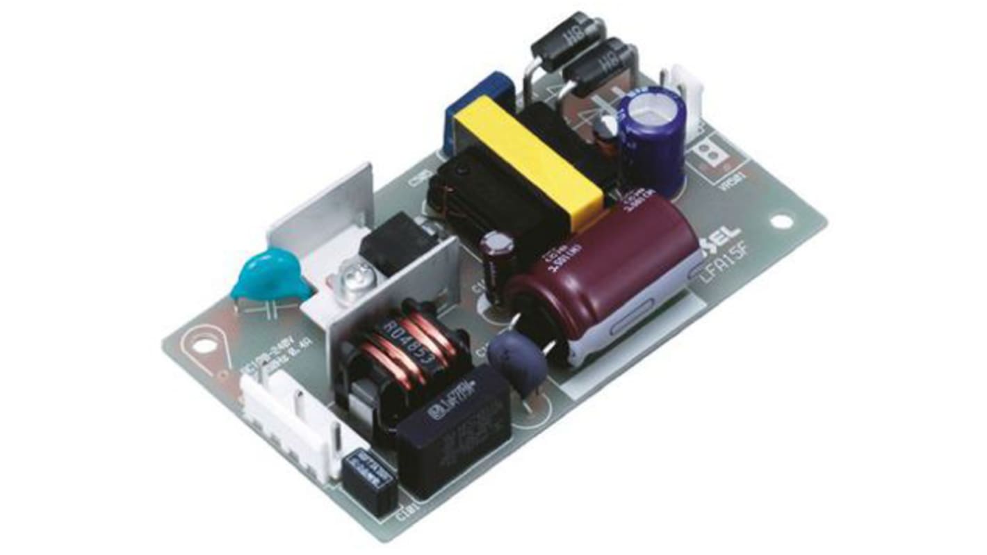 Cosel Switching Power Supply, LFA15F-12-Y, 12V dc, 1.3A, 15.6W, 1 Output, 85 → 264V ac Input Voltage