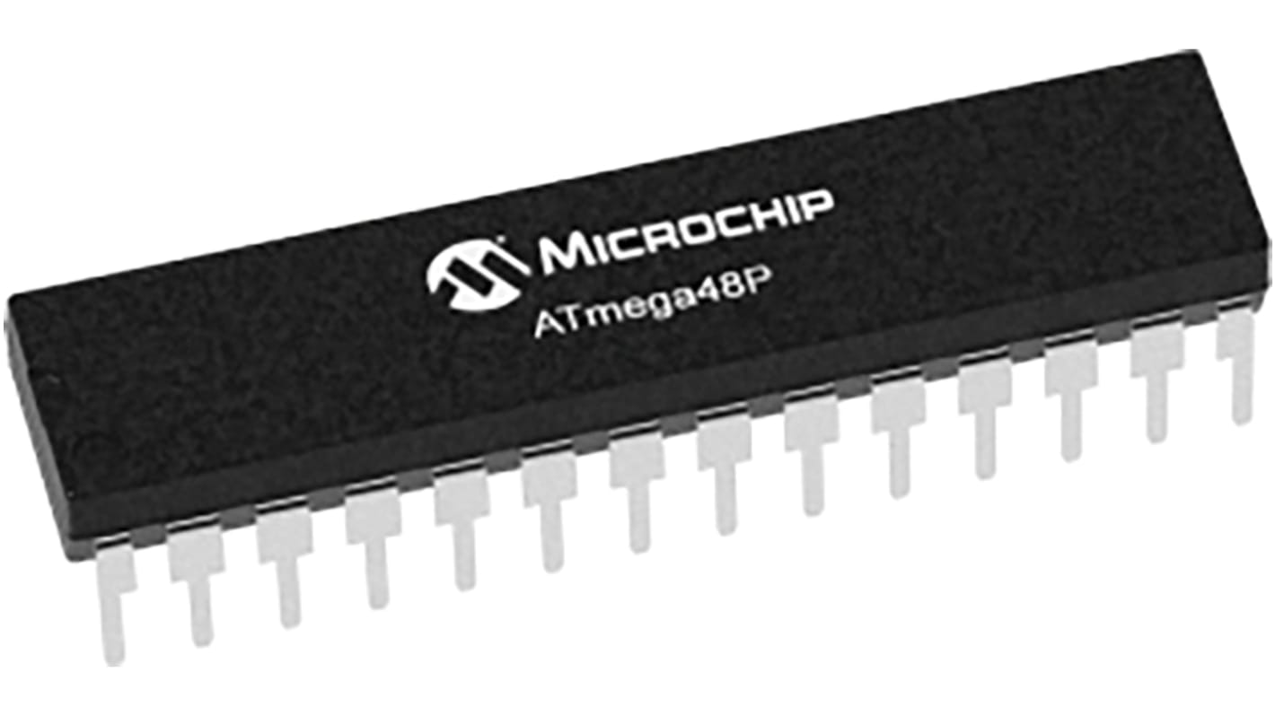 Microchip ATMEGA48P-20PU, 8bit AVR Microcontroller, ATmega, 20MHz, 4 kB Flash, 28-Pin PDIP