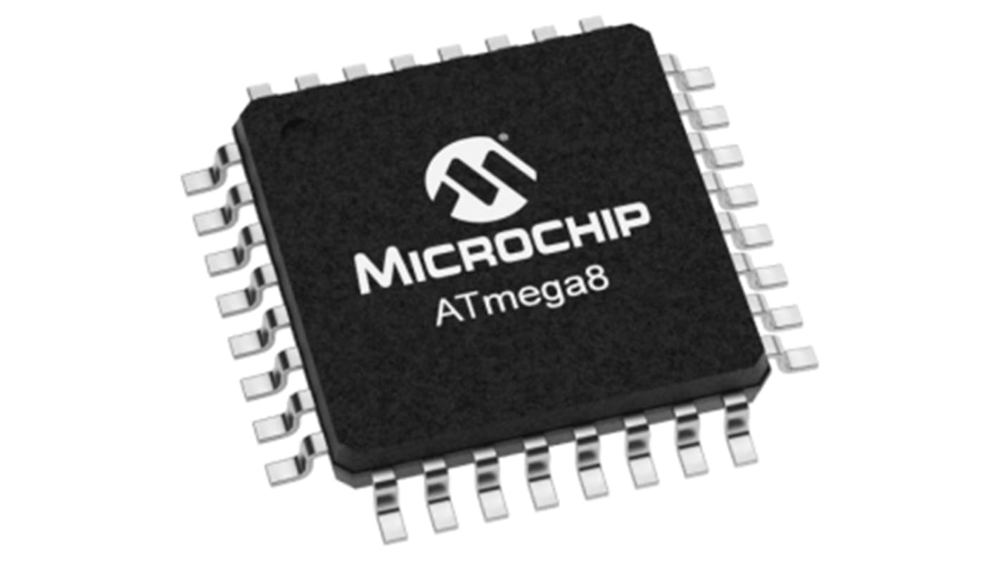 Microcontrolador Microchip ATMEGA8515L-8AU, núcleo AVR de 8bit, RAM 512 B, 8MHZ, TQFP de 44 pines