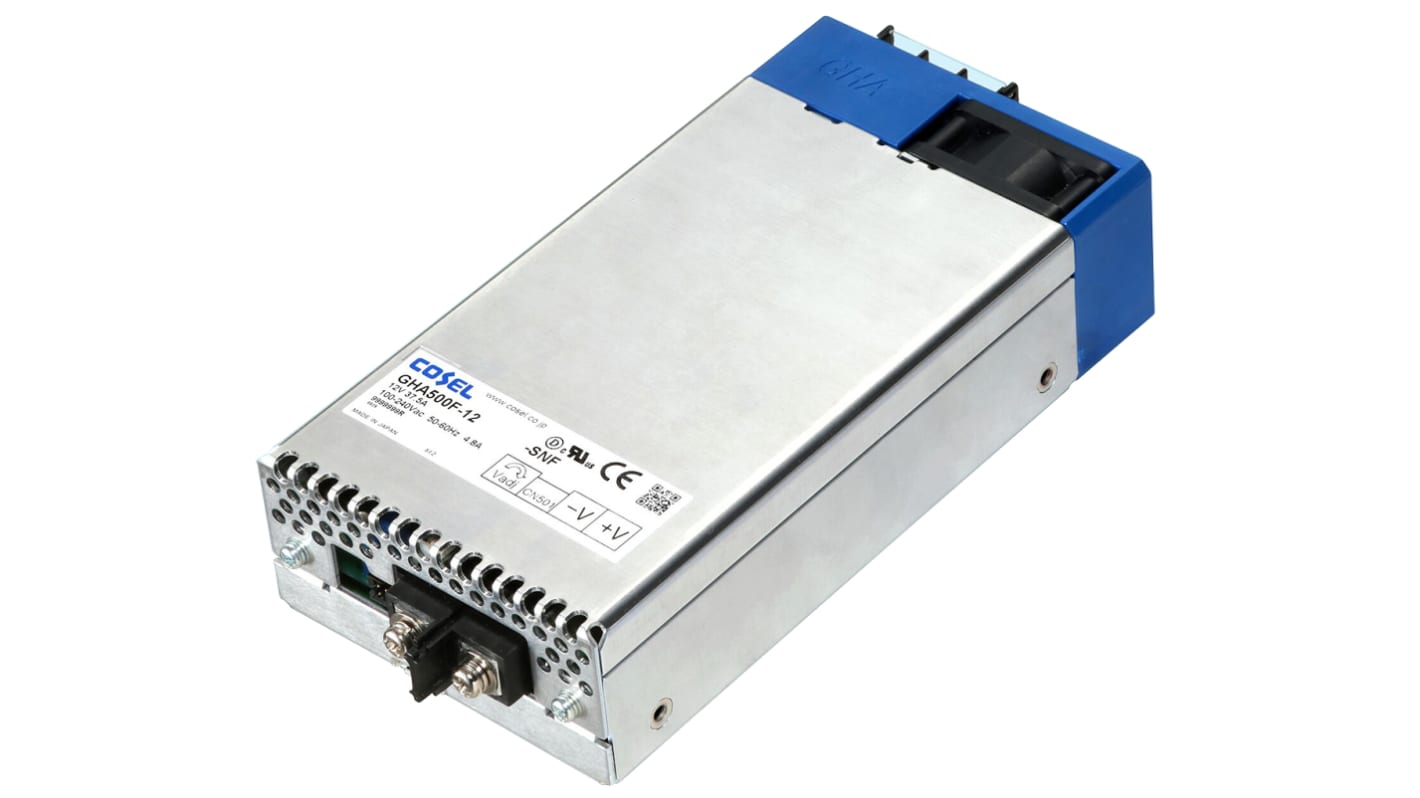 Cosel Switching Power Supply, GHA500F-15-SNF, 15V dc, 33.4A, 501W, 1 Output, 90 → 264V ac Input Voltage