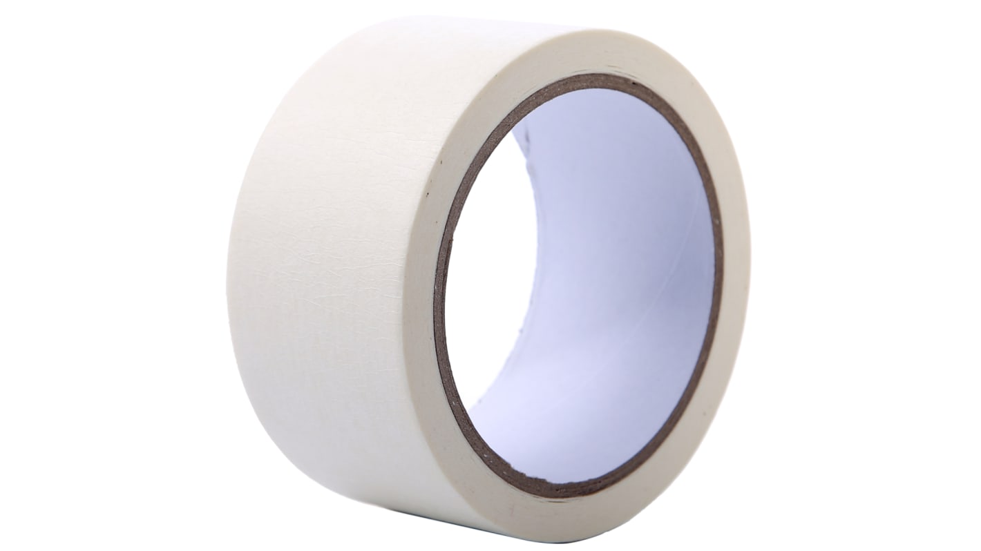 RS PRO Papier Abdeckband Weiß, Stärke 0.11mm Gummi-Kleber 50mm x 50m