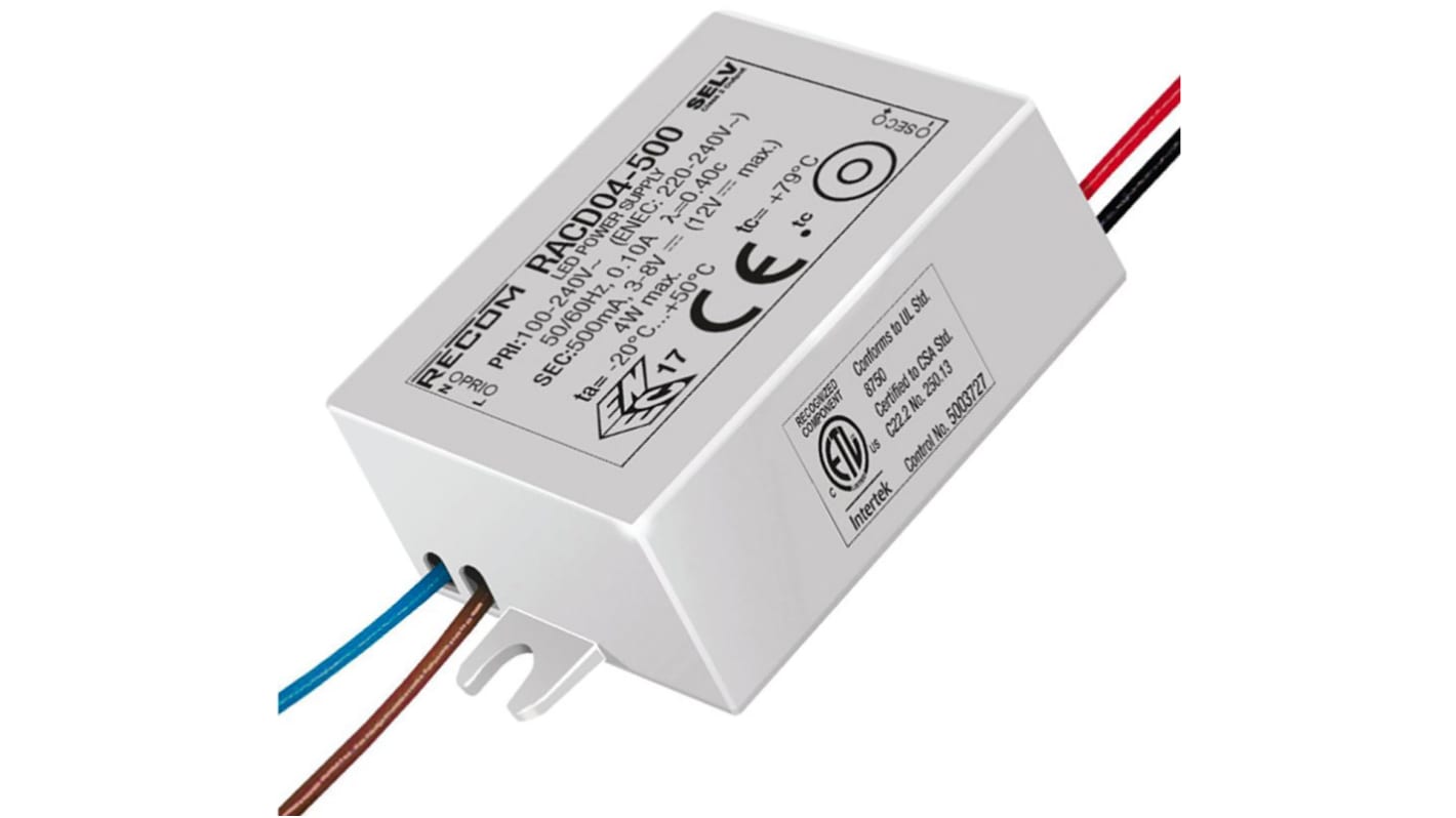 Driver de LED Recom,sortie 3 → 6V c.c. 700mA, 4.2W, IP65