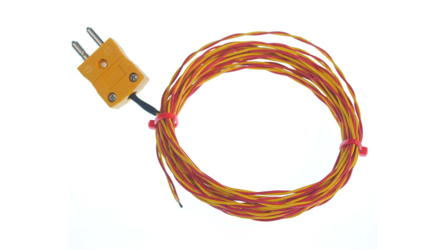 RS PRO Type K Exposed Junction Thermocouple 10m Length, 1/0.711mm Diameter → +700°C