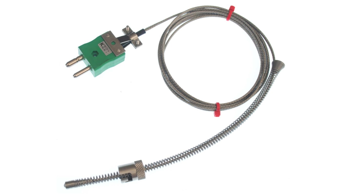 Thermocouple à baïonnette ajustable RS PRO type K Ø 6mm, L 3m, +350°C max à Fiche mâle standard