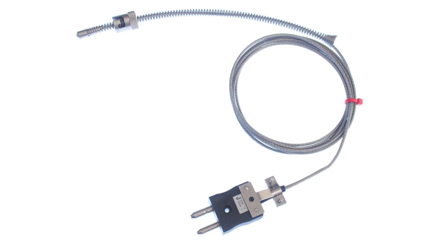 Thermocouple à baïonnette ajustable RS PRO type J Ø 6mm, L 3m, +350°C max à Fiche mâle standard