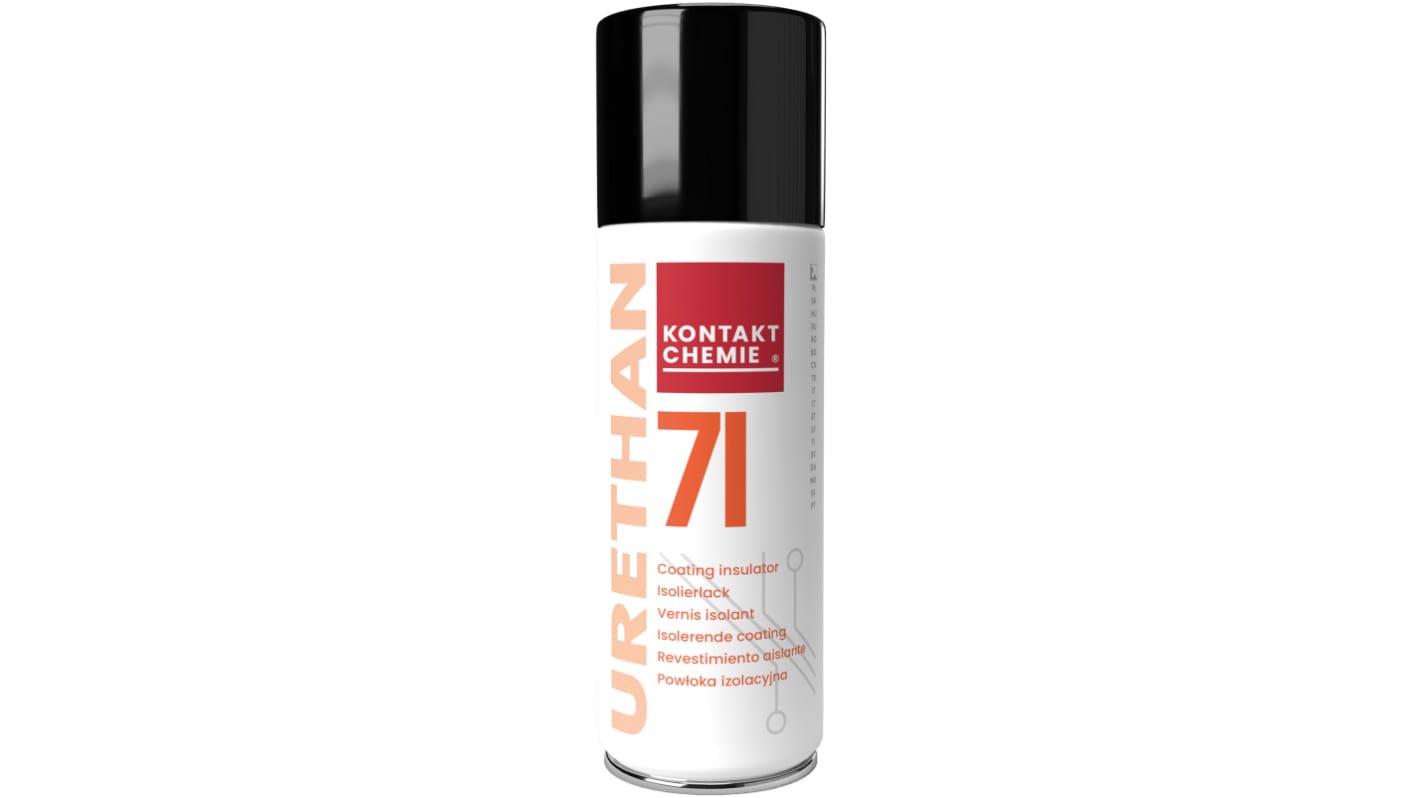 Revestimiento para PCB Kontakt Chemie URETHAN 71 transparente, Aerosol de 200 ml, >40kV/mm