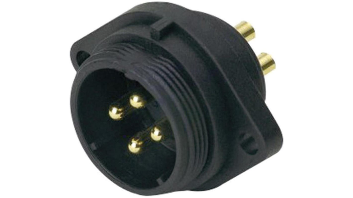 Conector circular RS PRO macho de 5 vías macho, Montaje de Reborde, IP68