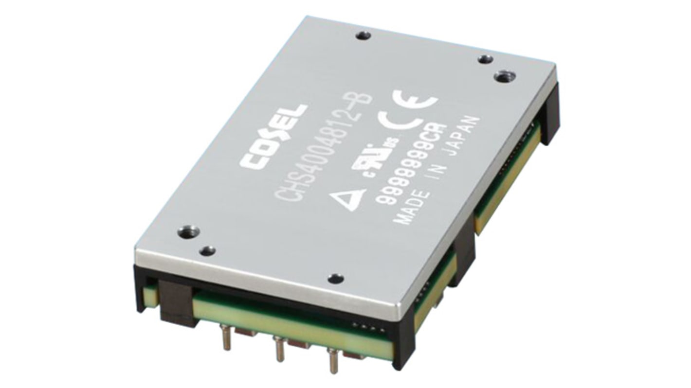 Cosel CHS DC-DC Converter, 12V dc/ 33A Output, 36 → 76 V dc Input, 396W, PCB Mount, +85°C Max Temp -40°C Min Temp