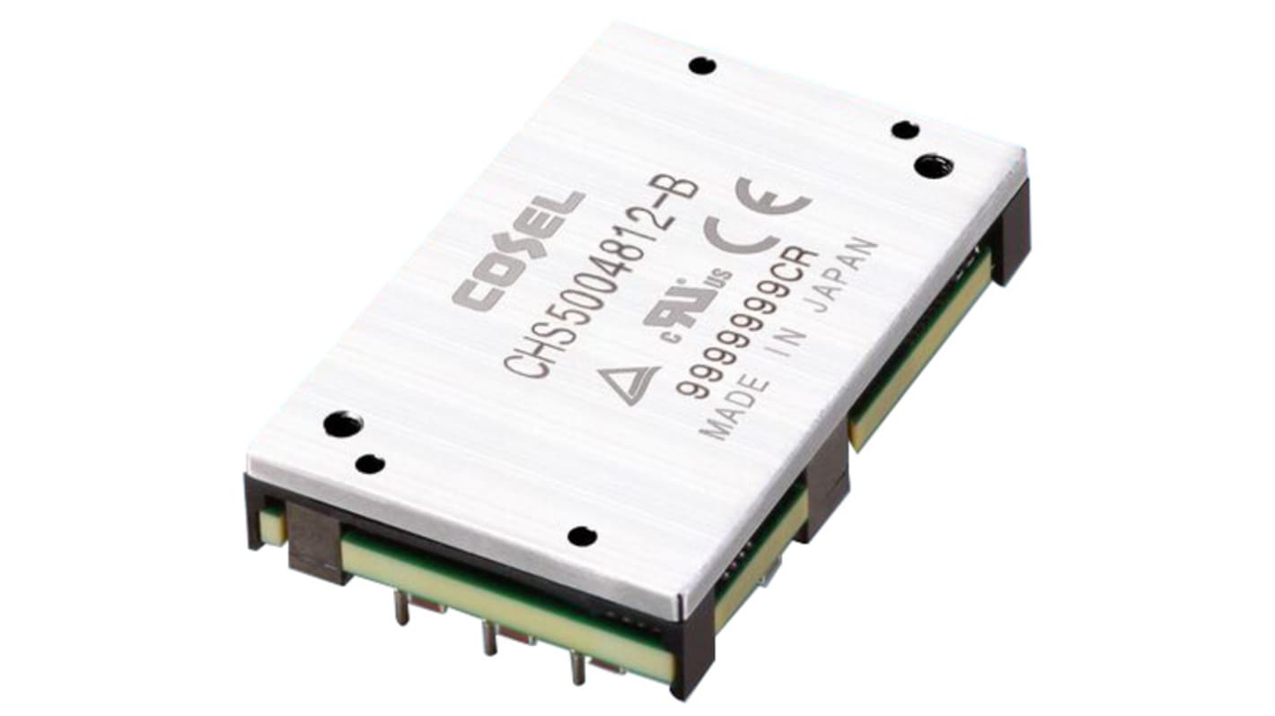 Cosel CHS DC-DC Converter, 12V dc/ 42A Output, 36 → 76 V dc Input, 504W, PCB Mount, +85°C Max Temp -40°C Min Temp