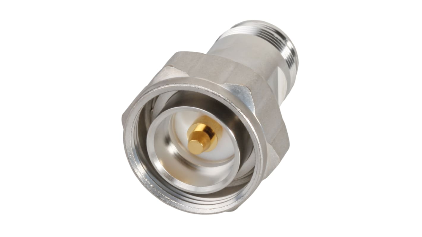 Adaptador coaxial Huber+Suhner 33_716-4310-50-X1/133_WE 50Ω, Hembra Recto 4.3-10 a Macho 7/16, 6GHz Normal Sucoplate