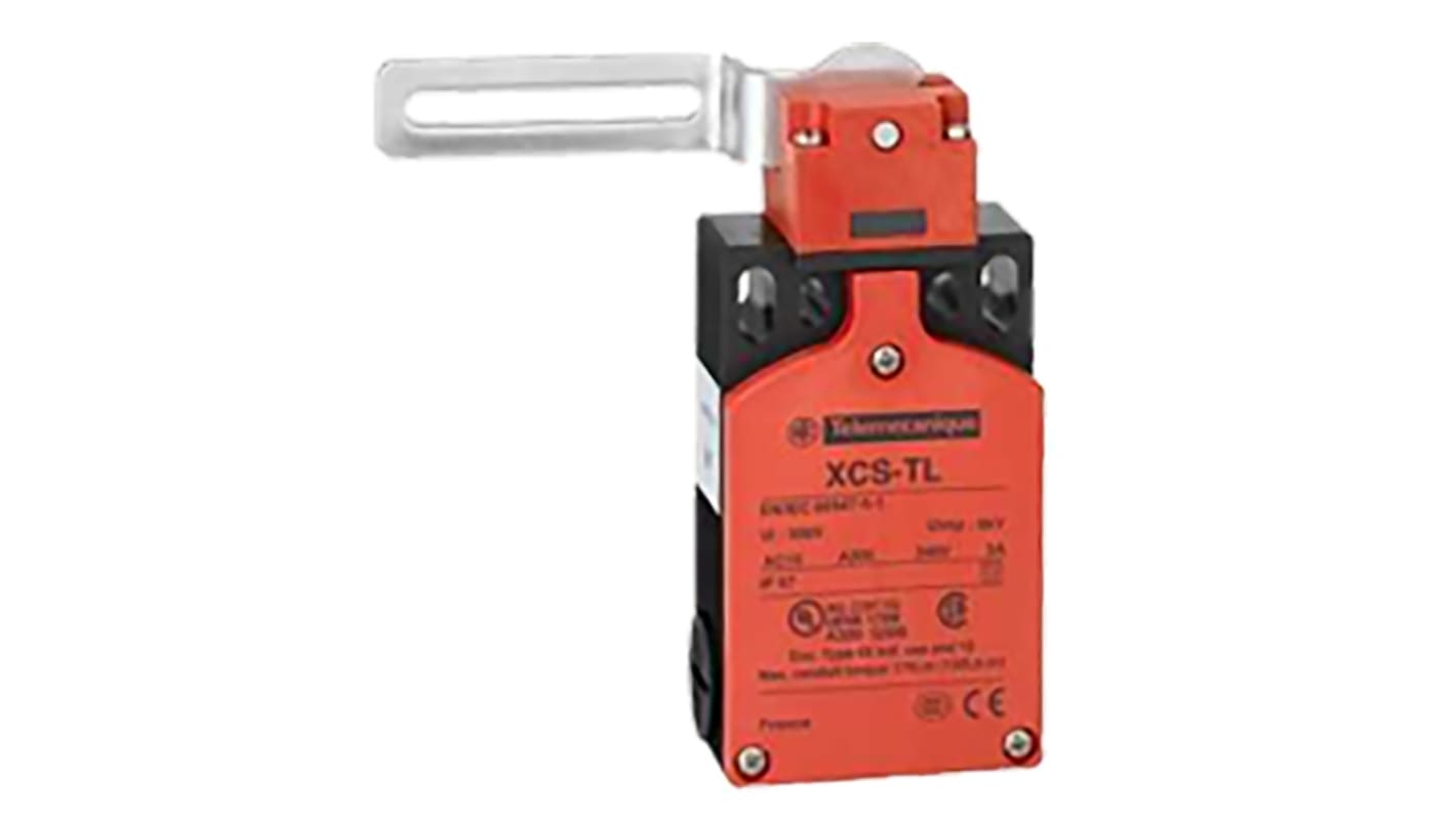 Telemecanique Sensors XCSPL Series Straight Lever Interlock Switch, 2NC/1NO, IP67, 3P, Glass Fibre Reinforced Nylon