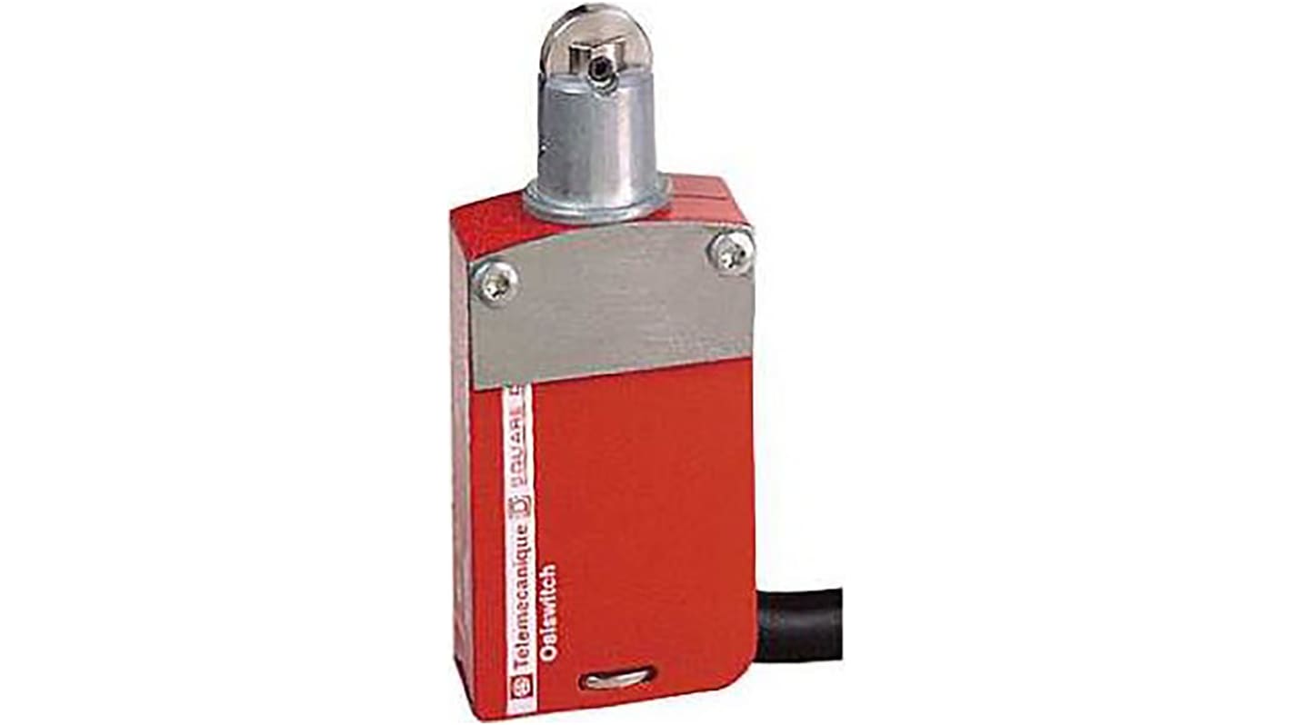 Telemecanique Sensors XCSM Series Roller Plunger Interlock Switch, 2NC/1NO, IP66, IP67, IP68, 3P, Metal Housing