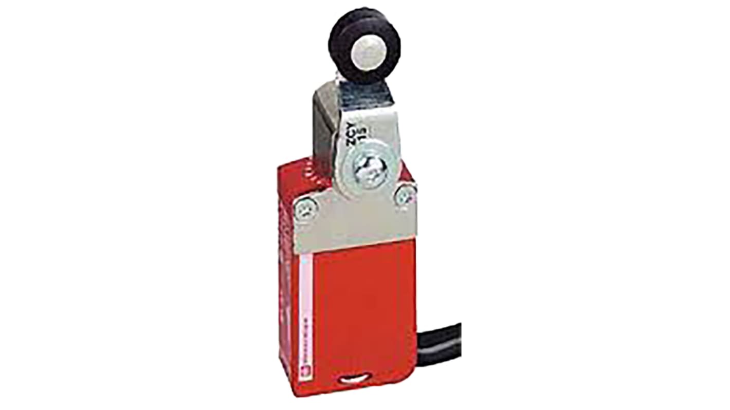 Telemecanique Sensors XCSM Series Roller Lever Interlock Switch, 2NC/1NO, IP66, IP67, IP68, 3P, Metal Housing