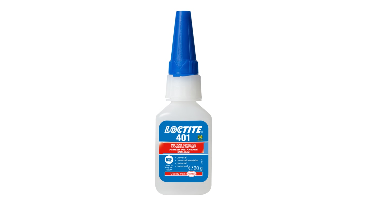 Super Glue Loctite Liquide Transparent, Bouteille, 20 g, Loctite 401