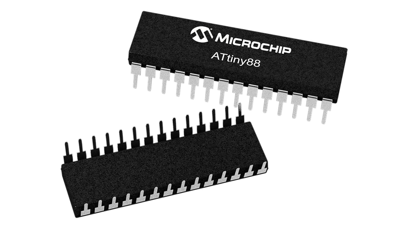 Microcontrollore Microchip, AVR, PDIP, ATtiny88, 28 Pin, Su foro, 8bit, 12MHz