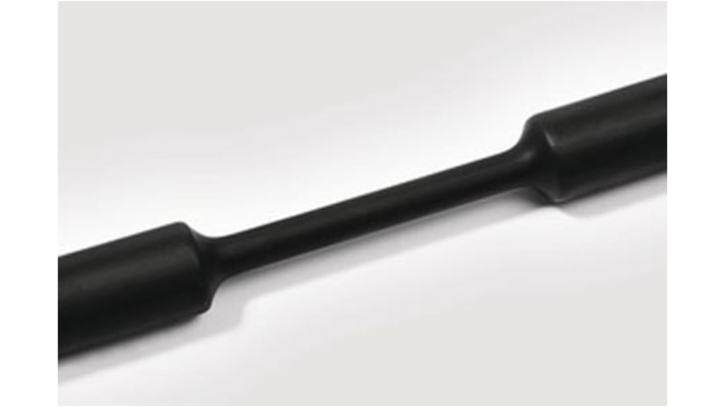 HellermannTyton 熱収縮チューブ, 収縮前 1.2mm, 収縮後 0.5mm, 黒 300-73550 TCN20-1.2/0.6-PO-X-BK
