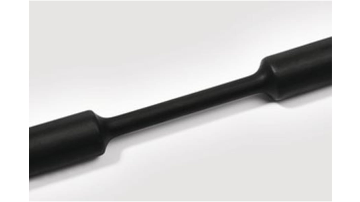 Tubo termorretráctil HellermannTyton de Poliolefina Negro, contracción 2:1, Ø 1.8mm, long. 1m