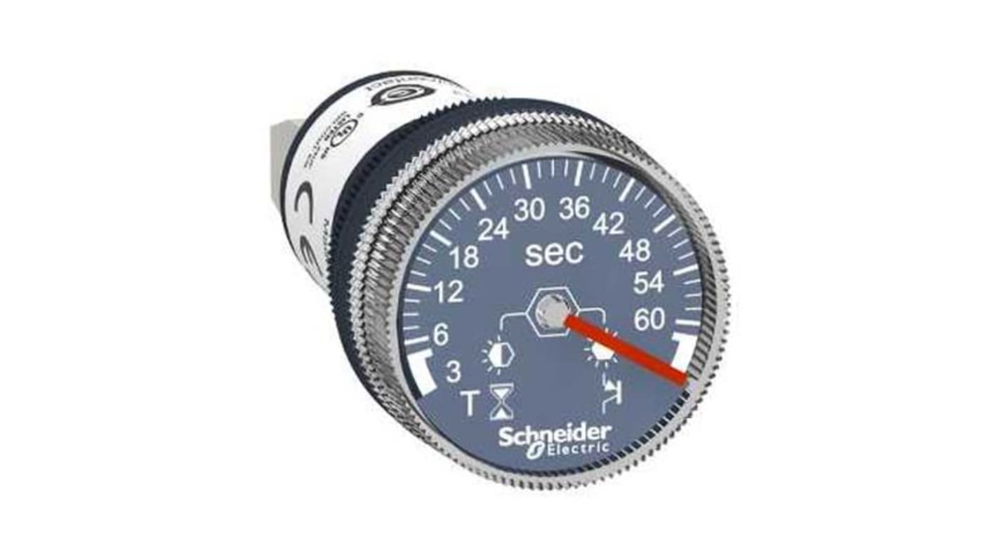 Temporizador monofunción Schneider Electric Harmony XB5, 24V dc, 10A, tempo. 3 → 60s