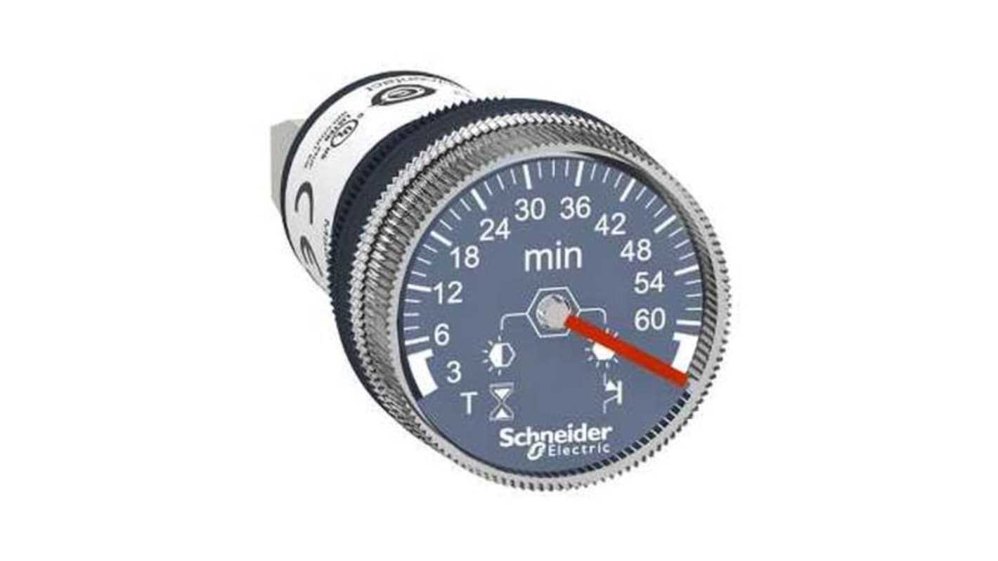 Temporizador monofunción Schneider Electric Harmony XB5, 24V dc, 10A, tempo. 3 → 60min