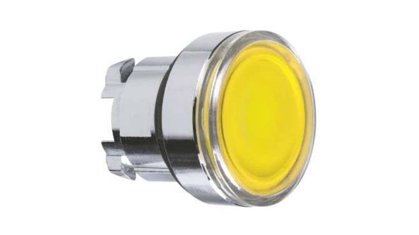 Tête de bouton poussoir Schneider Electric, Harmony XB4 Jaune, Ø découpe 22mm, Momentané