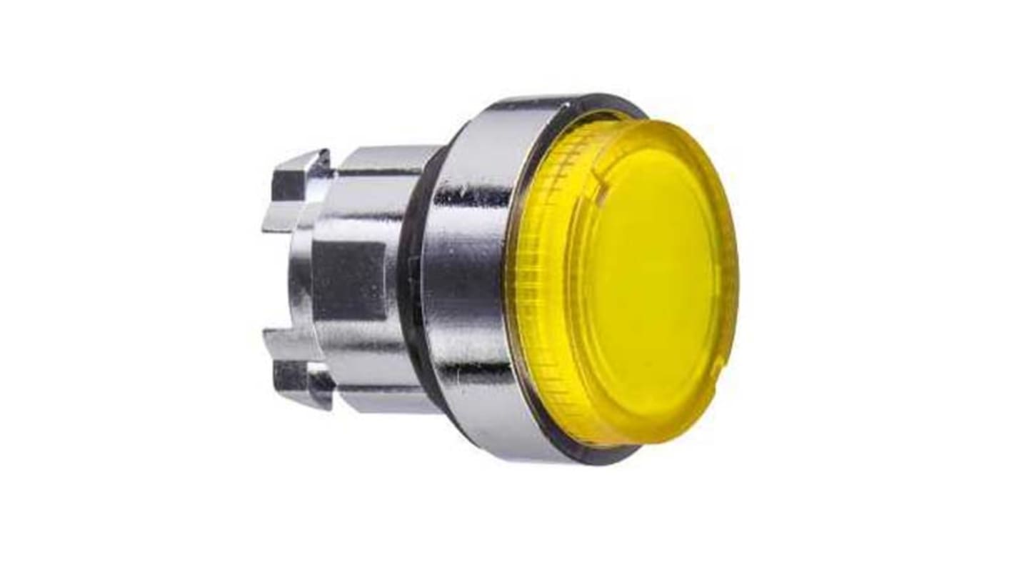 Tête de bouton poussoir Schneider Electric, Harmony XB4 Jaune, Ø découpe 22mm, Momentané