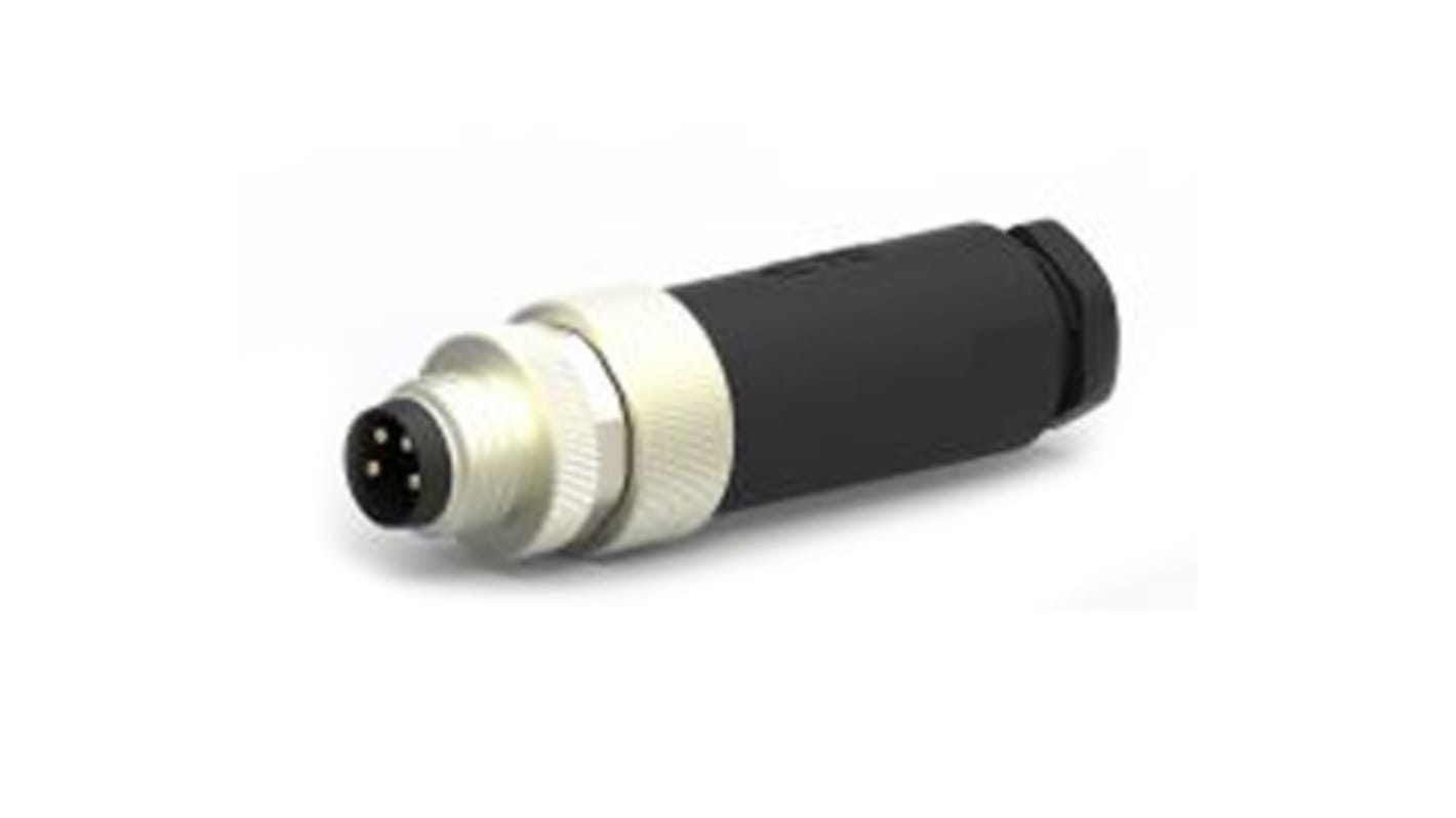 Conector circular TE Connectivity hembra serie M8 de 4 vías macho, tamaño carcasa 13.5, montaje aéreo, IP67