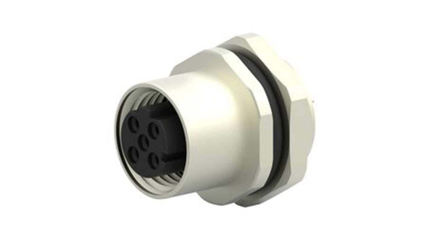 Conector circular TE Connectivity macho serie M12 de 4 vías hembra, tamaño carcasa 18, Montaje trasero, IP67