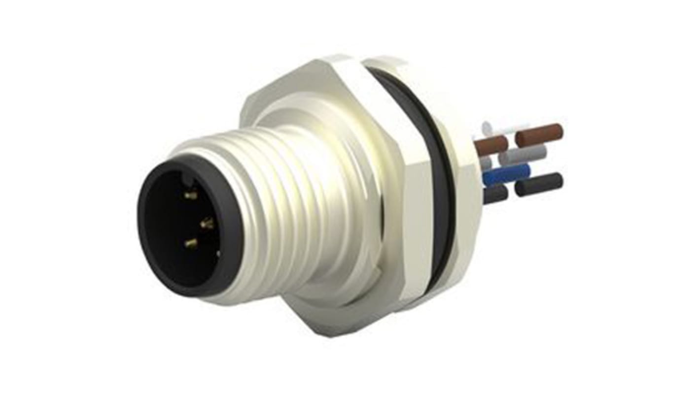 TE Connectivity Straight Male 5 way M12 to Unterminated Sensor Actuator Cable, 200mm