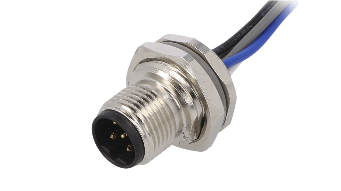 TE Connectivity Straight Male 5 way M12 to Unterminated Sensor Actuator Cable, 200mm